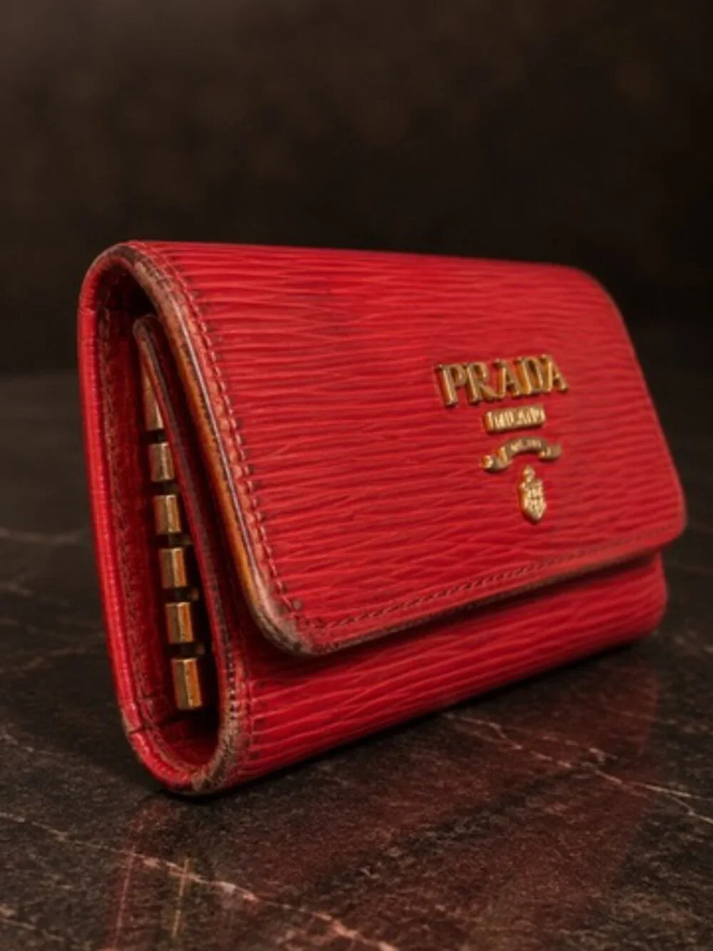 Prada red leather